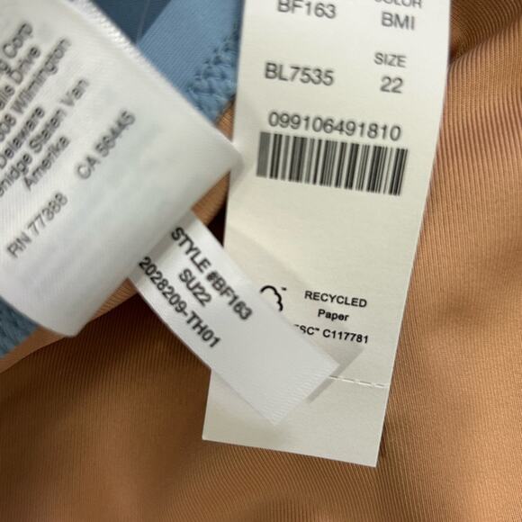 J. Crew V-Neck One Piece Swimsuit - Baby Blue - Size 22 NWT - Picture 10 of 12